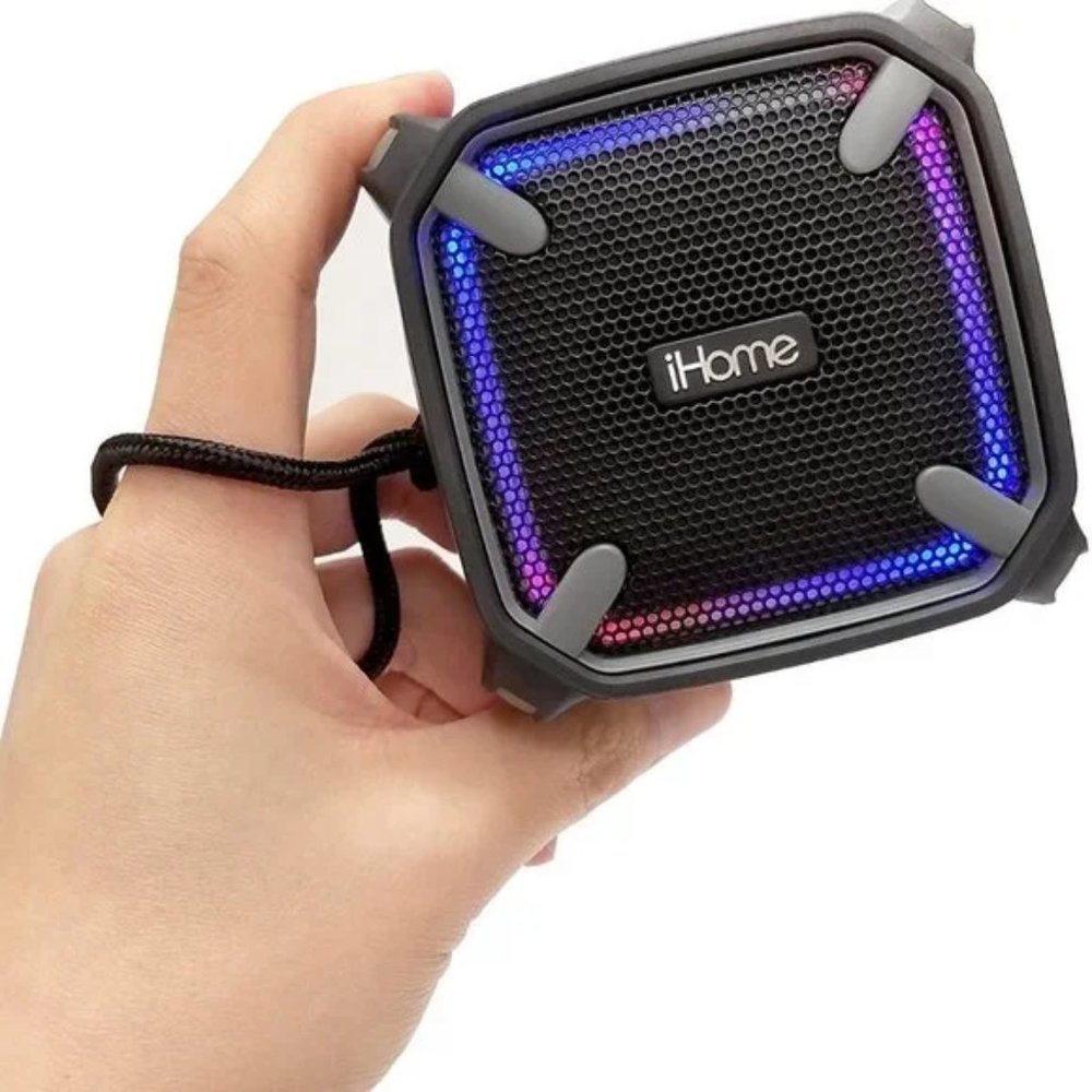 iHome Weather Tough Portable BT Speaker with LED Black